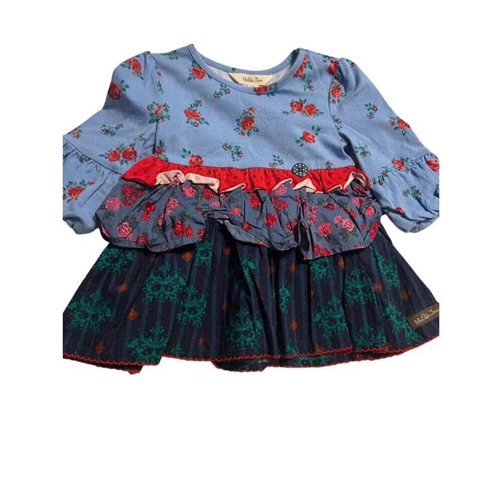 Matilda Jane Choose you own path Feeling Festive Tunic Top Dress Girls Size 2 Ex